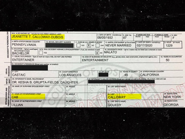 cab calloway janet dubois